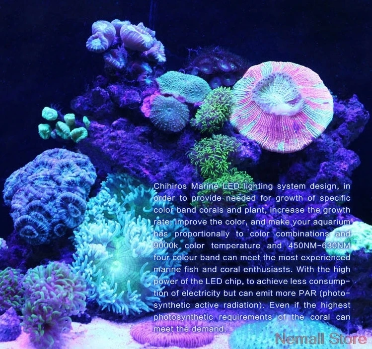 Коралловый риф танк Aquario Chihiros аквариум светодиодный светильник ing светильник лампы для морских рыб и кораллов сине-белые и Яркость Цвет регулируемый
