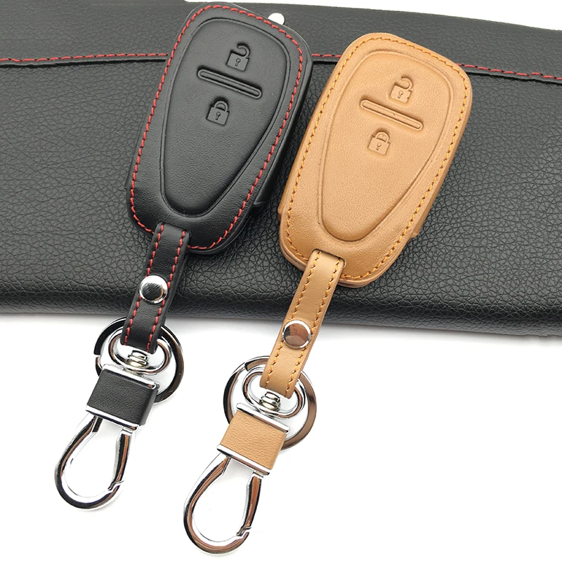 Чехол для автомобильного ключа из натуральной кожи с верхним слоем Chevrolet Cruze Volt