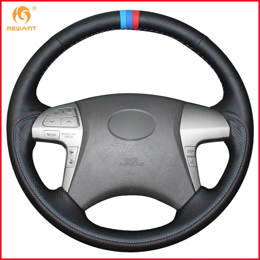 MEWANT черный чехол рулевого колеса автомобиля из натуральной кожи для Toyota горlander