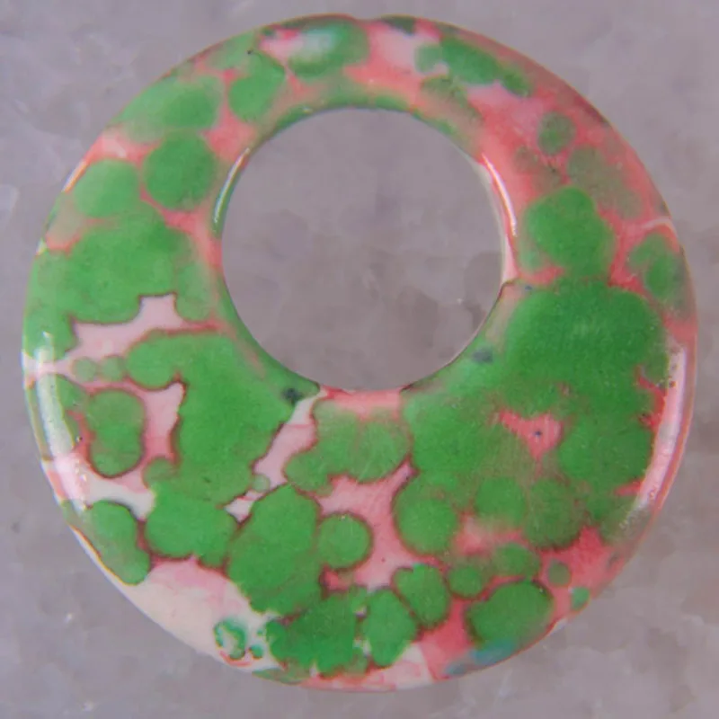 Розовый Океанский яшма r Круглый драгоценный камень свободный бисер подвеска