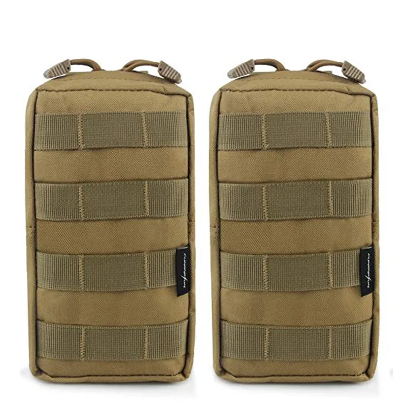 TAN 2 шт. Тактический Molle Чехол Водонепроницаемый поясной ремень Сумка EDC шестерни чехол для телефона утилита гаджет пакет Открытый страйкбол охотничий аксессуар - Color: TAN