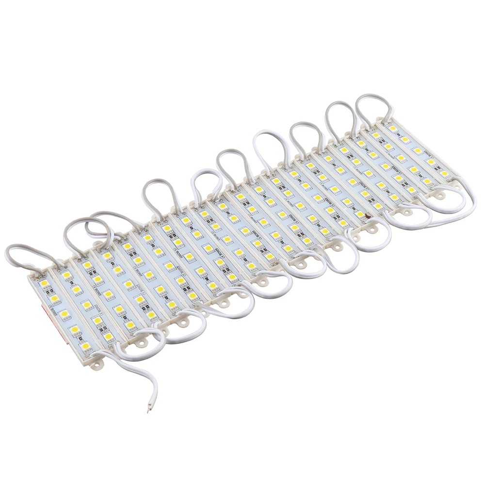 20 шт. 5050 SMD 5 светодиодный s светодиодный модуль белый/теплый белый/красный/зеленый/синий Водонепроницаемая световая рекламная Лампа DC 12 В