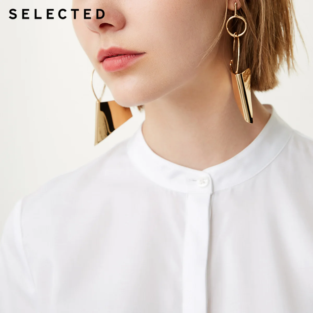 Отборная женская рубашка с воротником-стойкой из 100% хлопка SIG | 418305518