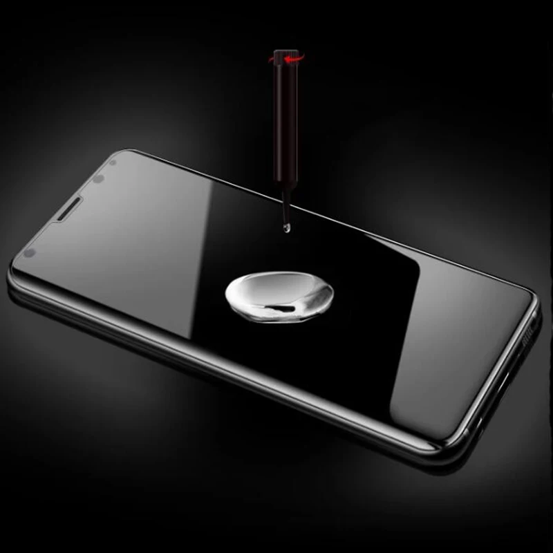 EXUNTON For Samsung Galaxy S8 Plus S9 3D UV Liquid Curved Full Glue Front Tempered Glass Screen Protector Cover Film | Мобильные