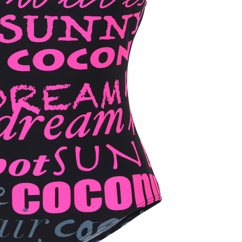 Купальный Костюм Для Женщин 2017 Письмо Печати Цельный Купальник Винтаж Боди