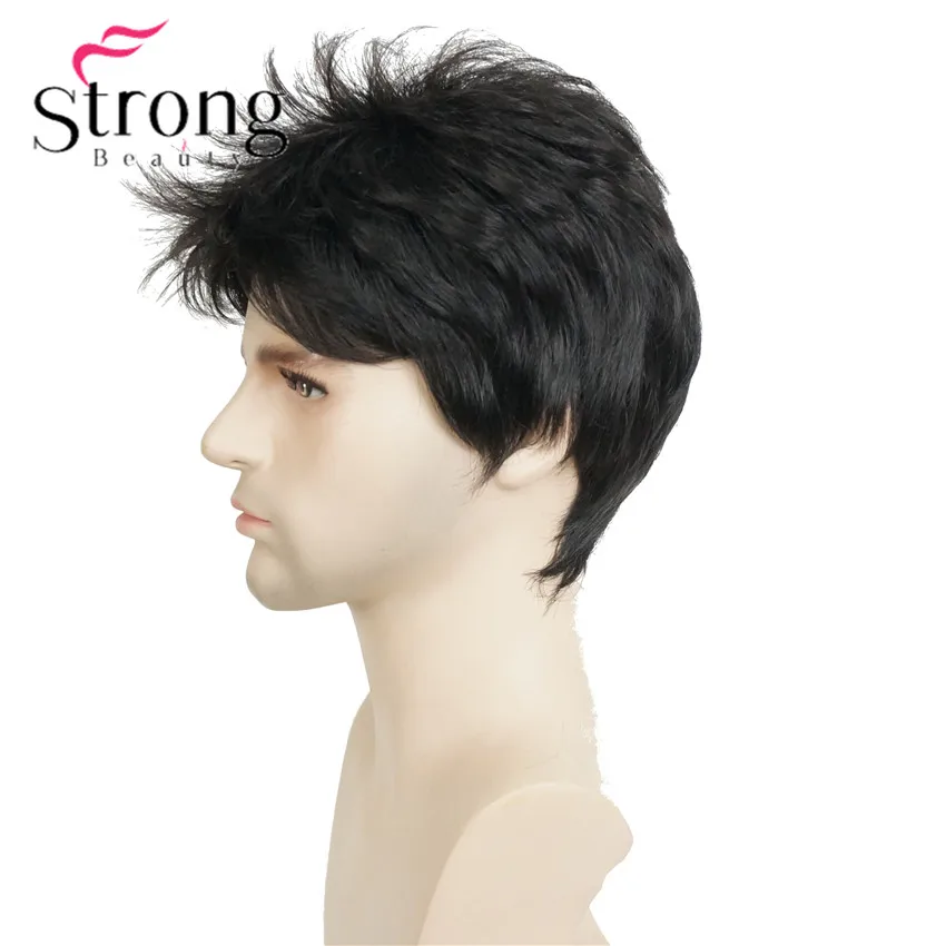 #2 StrongBeauty короткий серебристо-серый парик мужские короткие синтетические волосы парики выбор цвета - Цвет: #2