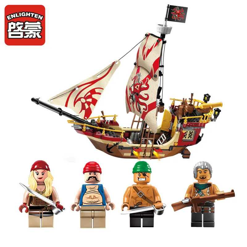 Просветите пиратский развивающие игрушки строительных блоков для детей Christm