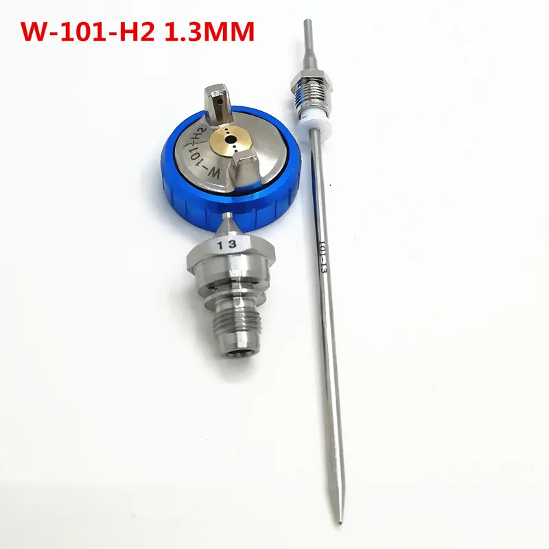 W-101 H2 1.3MM W-101 идеально распыление высокое качество 1,0/1,3/1,5/1,8 мм Насадка опрыскивателя из трех предметов иглы Набор шапочек W101 насадка комплект - Цвет: W-101 H2 1.3MM