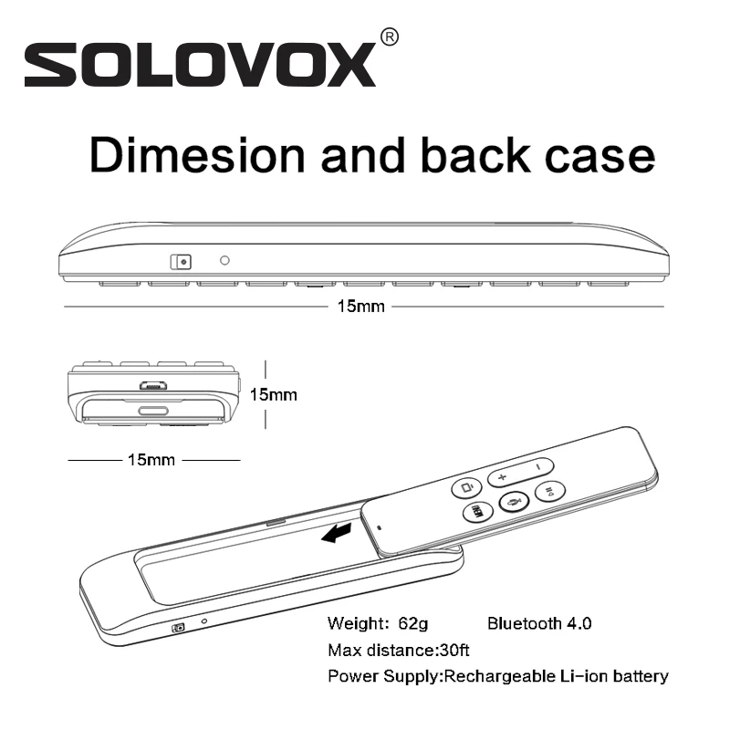 SOLOVOX KP 810 56S мини беспроводной Bluetooth клавиатура для Apple ТВ коробка 4th поколения Siri