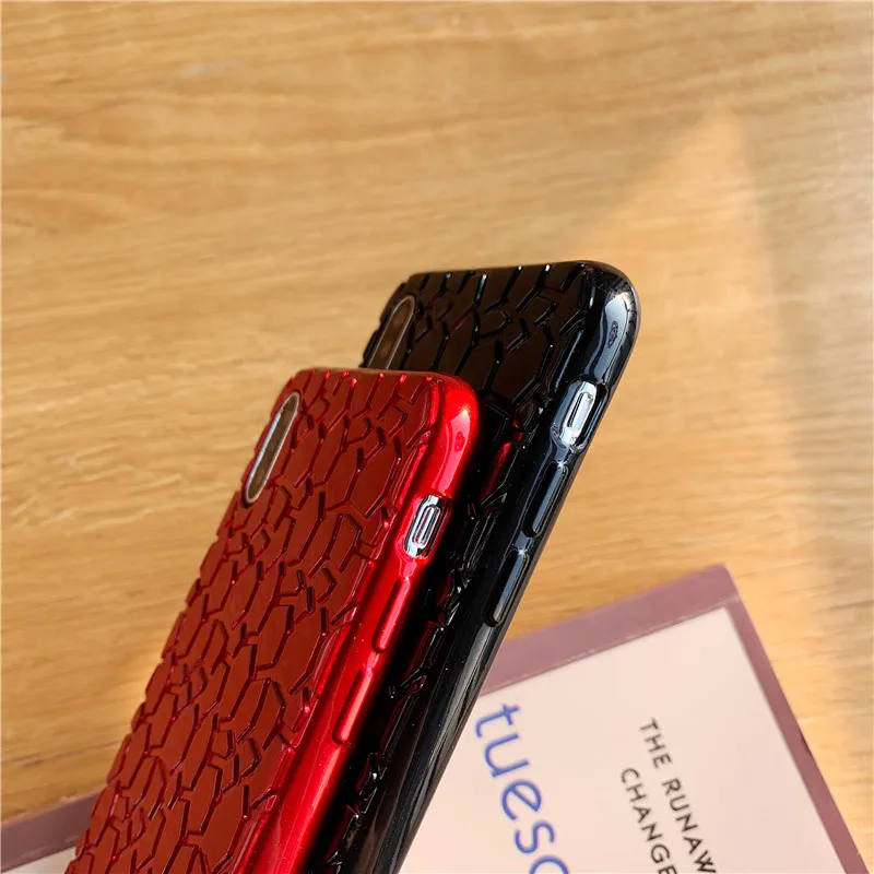 Модный мягкий чехол-бампер из ТПУ для телефона iPhone X XS XR Max 8 7 6 6S Plus черный красный