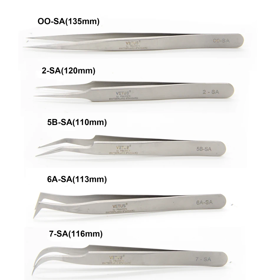 Пинцет для наращивания ресниц из нержавеющей стали SA|volume eyelash extension tweezers|volume