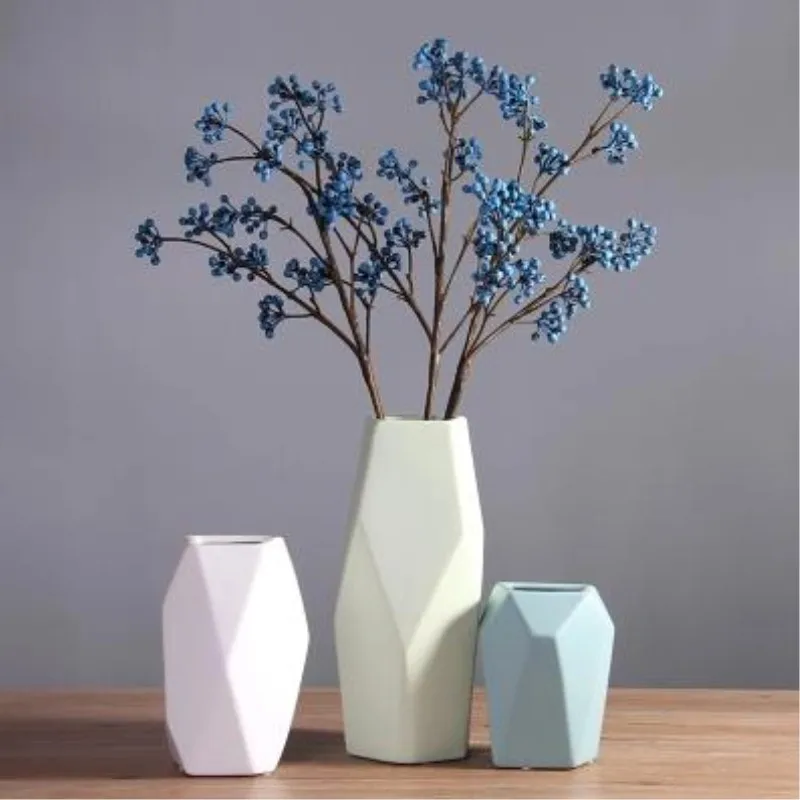 Простая маленькая свежая Геометрическая керамическая ваза украшения гостиной