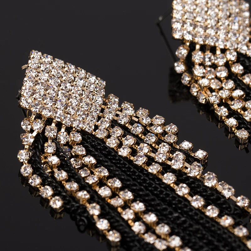 Женские серьги с кисточками со стразами YFJEWE модные роскошные для банкета