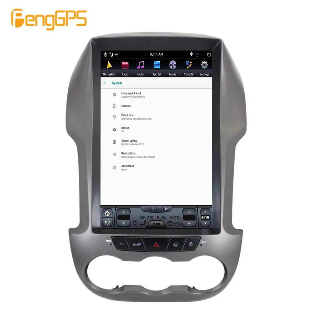 Tesla стиль автомобиля радио вертикальный экран для Ford Ranger/F250 2011 2016 gps навигация