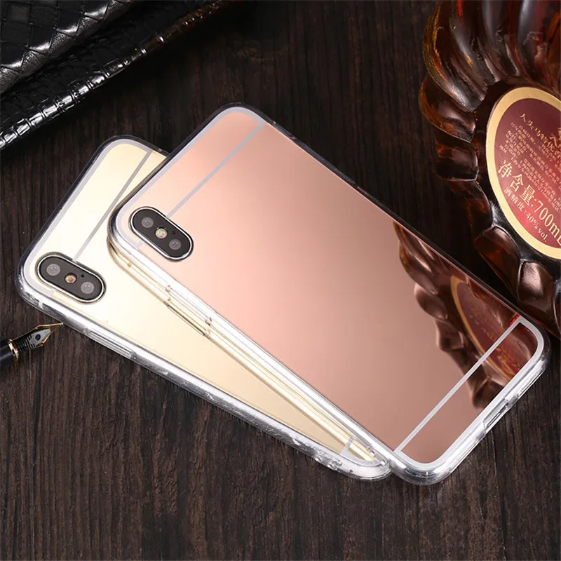 Модный мягкий чехол накладка для iPhone 8 Plus Xs Max Xr X SE 5 6 7 6S 7Plus зеркальные шикарные