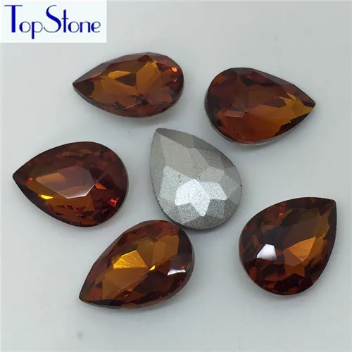 TopStone все цвета стекло кристалл заостренный назад слезы Стразы 7x10,10x14,13x18,18x25,20x30 мм платье камень - Цвет: Red coffee