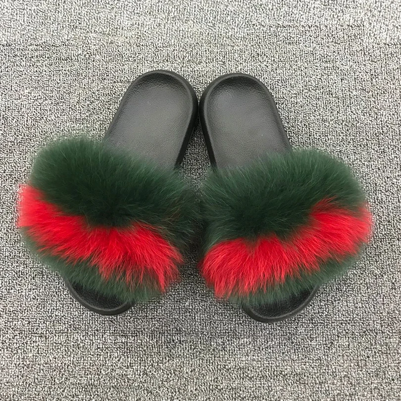 Модные дизайнерские тапочки с натуральным мехом вьетнамки на плоской подошве