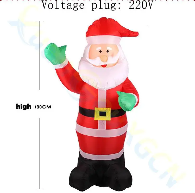 1.8M Santa Claus220V 2,4 м надувные Санта Снеговик АРКА двери куклы торговый центр магазин отель год Рождественские украшения Место макета Реквизит-украшение - Цвет: 1.8M Santa Claus220V