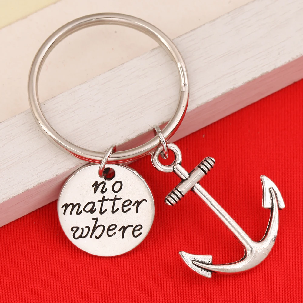 No Matter Where Keychain Key Ring Anchor Jewelry Valentines Day Best Friend Gift | Украшения и аксессуары