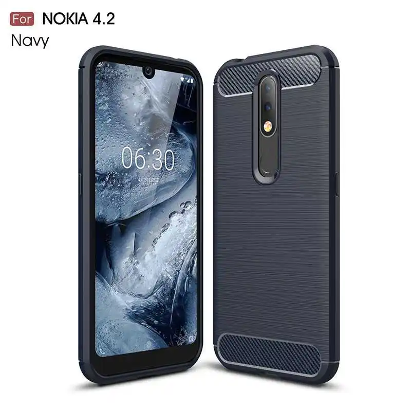 Mokoemi модный противоударный мягкий силиконовый чехол 5,7" для Nokia 4,2 чехол для Nokia 4,2 чехол для телефона - Цвет: Navy Blue