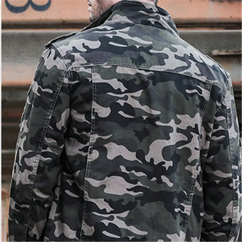 Мужская Тонкая армейская куртка Повседневная Дизайнерская бомбер зеленого