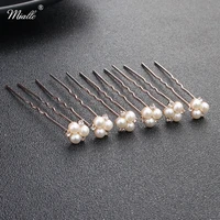 miallo 6 pcslot austrian crystal rhinestones bridal hairpins pearls wedding headpieces hair jewelry accessories for women