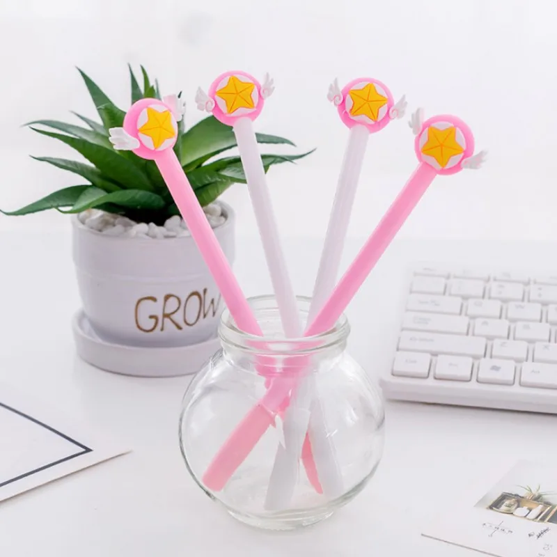 10 шт./лот милые крылья звезд волшебная палочка гелевая ручка ручки для письма