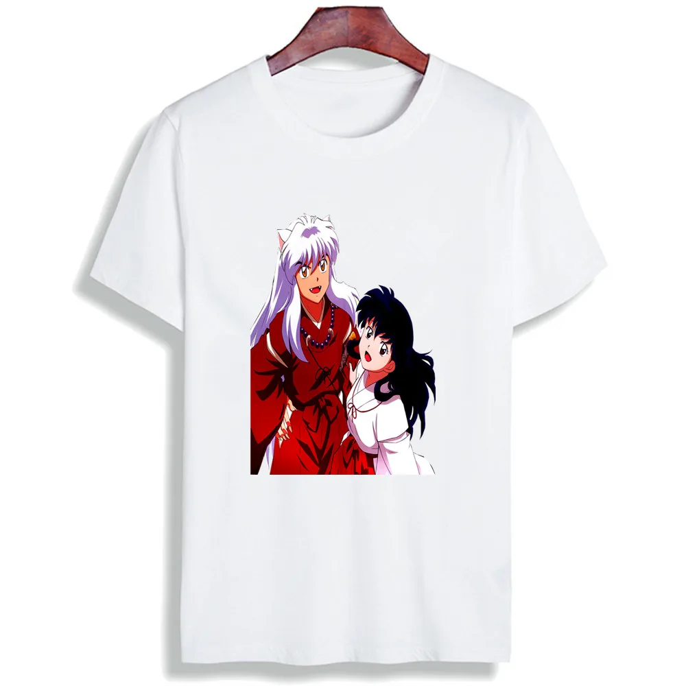 Новинка 100% Хлопковая женская футболка Inuyasha Kagome классические топы с коротким