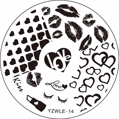 YZWLE, 1 шт, ручная роспись, дизайн, круглые, нержавеющая сталь, сделай сам, тиснение изображений, пластинки для ногтей, шаблоны, трафареты