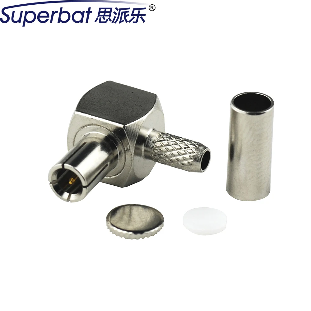Superbat TS-9 Crimp Male Right Angle Connector for GSM 4G Antenna Booster Wireless