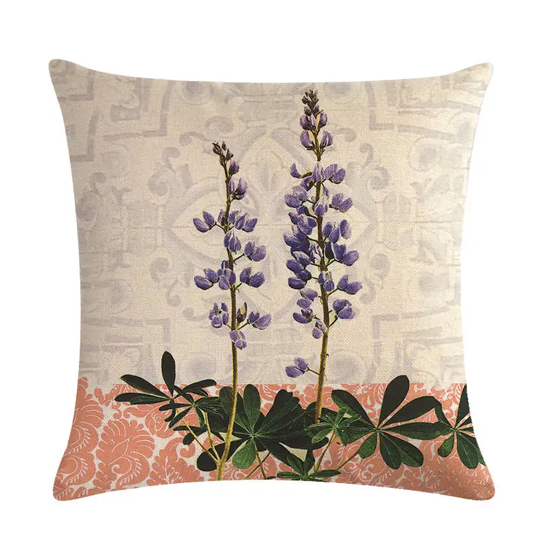 Чехол для подушки в стиле Цветы и птицы лавандовый цветной чехол дивана