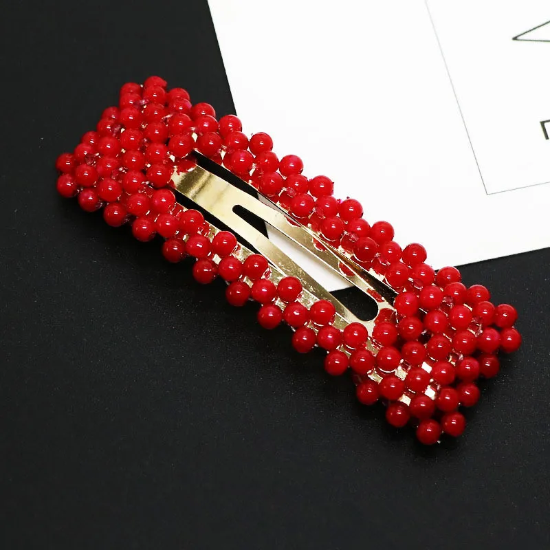 Женская заколка для волос красного цвета с жемчугом Шпилька аксессуары укладки
