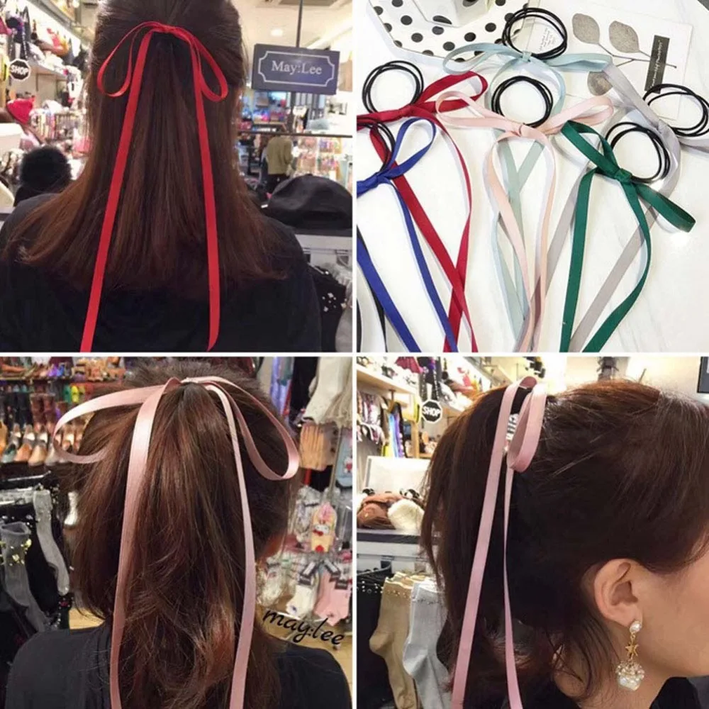 Новинка однотонные длинные резинки для волос фиксации хвостиков эластичная