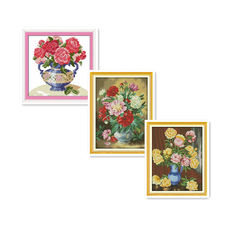 Ваза Вечная любовь Пион китайские наборы для вышивки крестом экологически