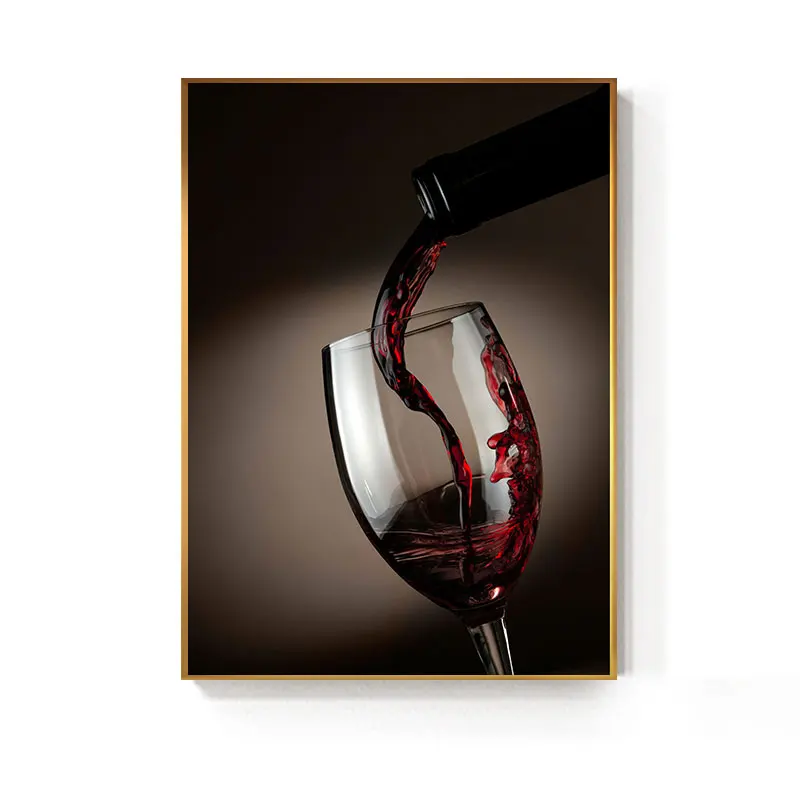 Red wine glass E Модные постеры и печатает настенные панно для гостиная абстрактный красное вино стекло Картина на холсте HD Бар книги по искусству Affiche салон Декор - Цвет: Red wine glass E