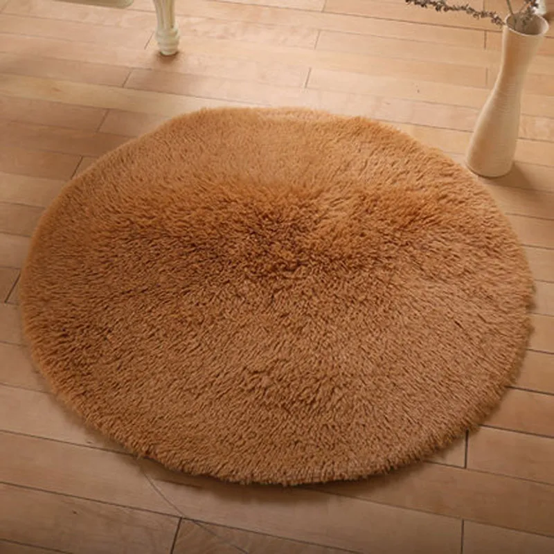 Champagne Doormat 100 см Диаметр круглый Ванная комната коврики большой зеленый коралловый флис коврик Для ванной Кухня Нескользящие Ковры Спальня коврики розовый - Цвет: Champagne Doormat
