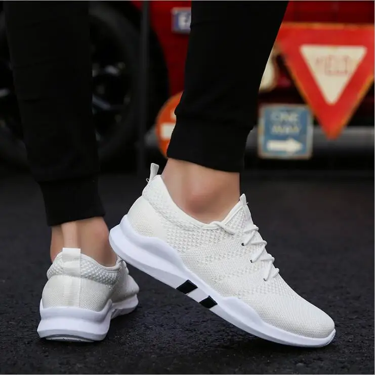 2018 модные мужские кроссовки летняя сетчатая дышащая обувь мужская повседневная