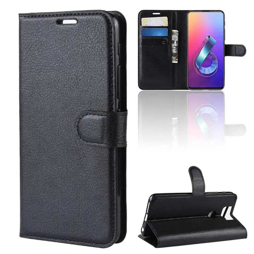 Asus Zenfone 6 ZS630KL Чехол Флип 4 Роскошный чехол из искусственной кожи для телефона ASUS ZS