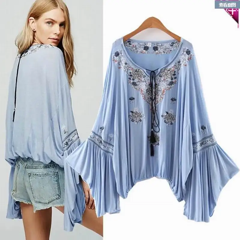 Рубашка с геометрической вышивкой в этническом стиле|blouse brand|brand blouseembroidery shirt |