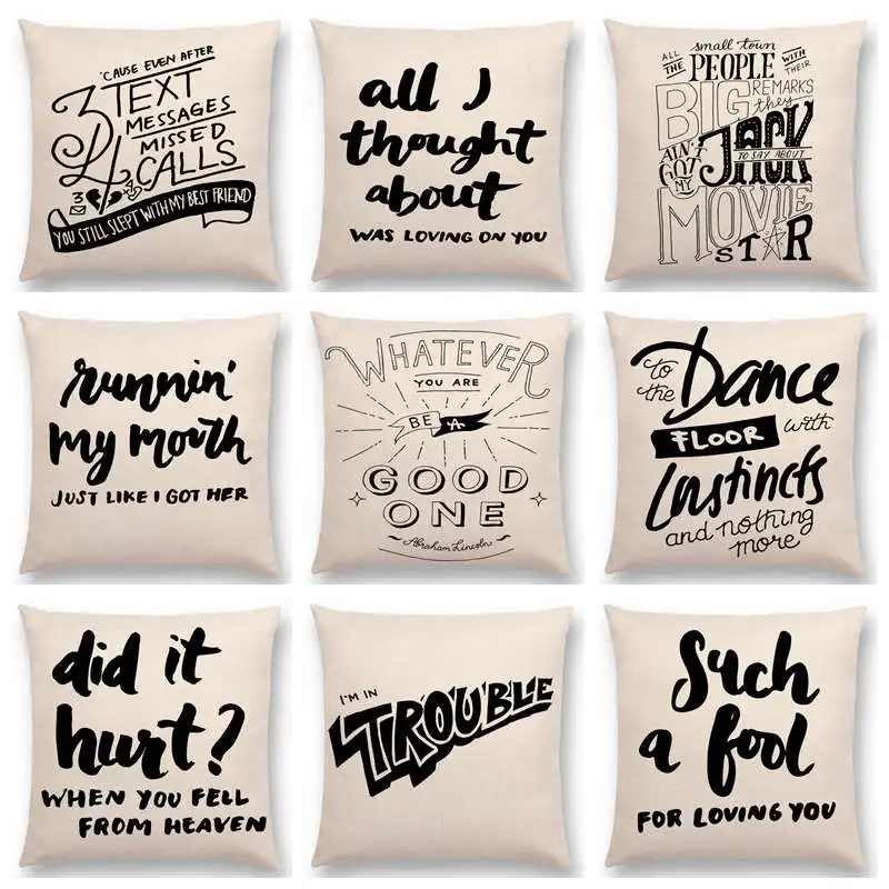 Горячая Распродажа черно белые декоративные буквы значимые слова теплые