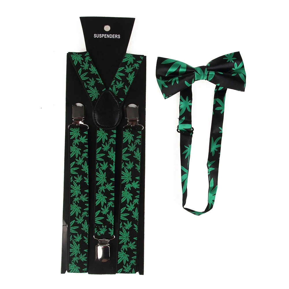 Подтяжки для женщин и мужчин черные зеленые с бантом 2 5 см широкие подтяжки