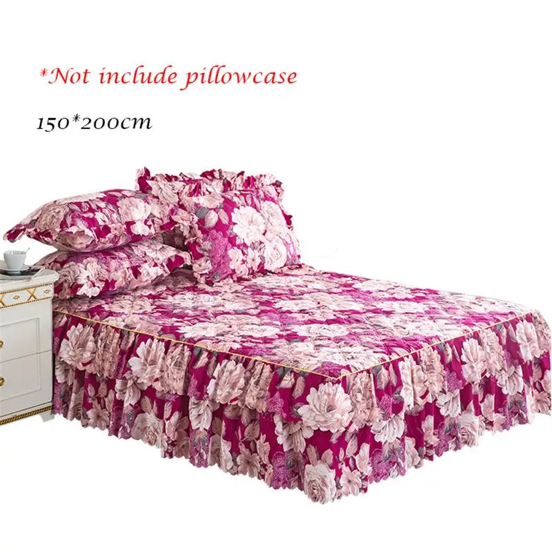 H 5 цветов,, 150*200 см, комплект с юбкой для кровати, уплотненная простыня, покрывало для кровати, стеганное покрывало, пасторальная простыня с цветами - Цвет: H