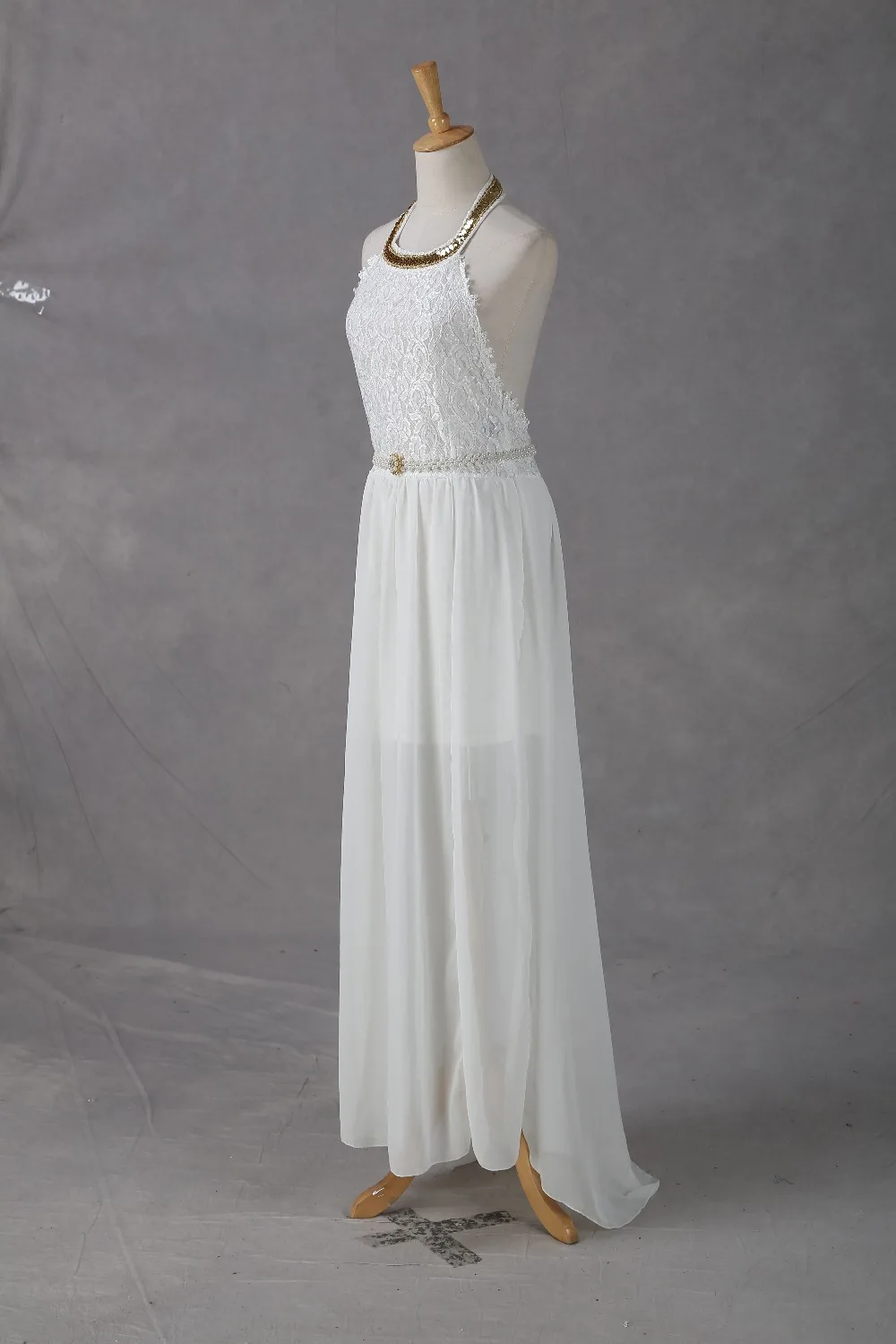 Белое платье для женщин с круглым вырезом на шее открытой спиной сексуальное