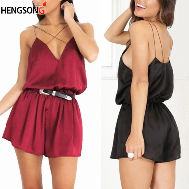 Глубокий v-образный вырез Слинг Холтер Свободные Комбинезоны Женский