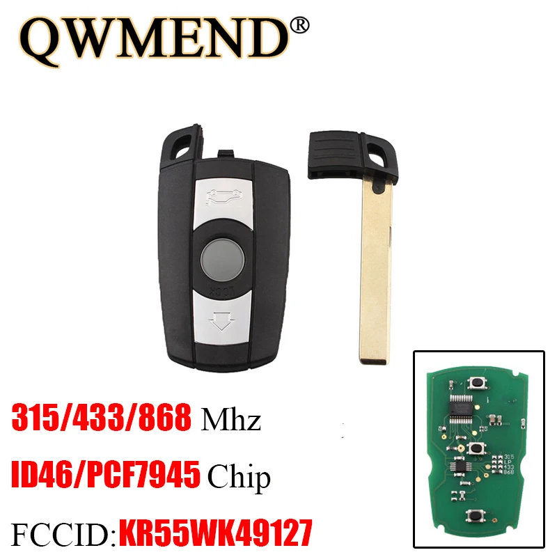 QWMEND 868 МГц 433 315 Автомобильный Дистанционный смарт ключ для BMW 1/3/5/7 серии X5 X6 Z4 CAS3