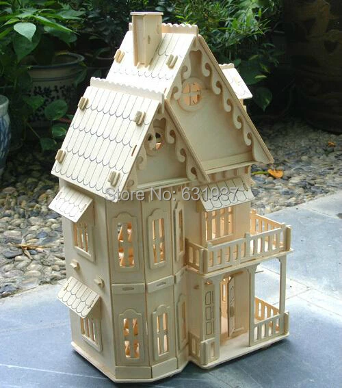 1:24 кукла обучающая 3D головоломка деревянные миниатюрные игрушки Diy Cothic дом Вилла Строительство игрушки модели для детей креативный подарок