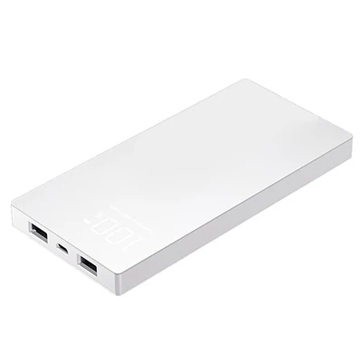 Зеркальное зарядное устройство 30000 мАч LCDDual USB power bank для xiaomi iPhone X 8 7 6s huawei p20 lite - Цвет: White