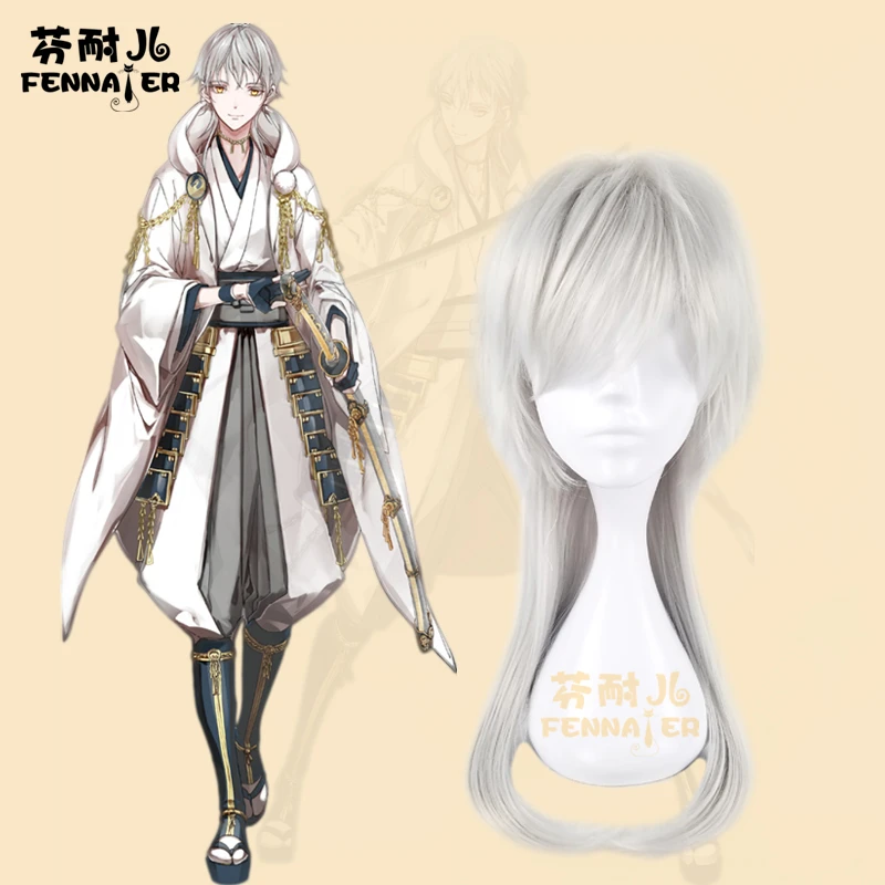Touken Ranbu онлайн цуруру кунинага длинный парик косплей Хэллоуин ролевая игра|cosplay