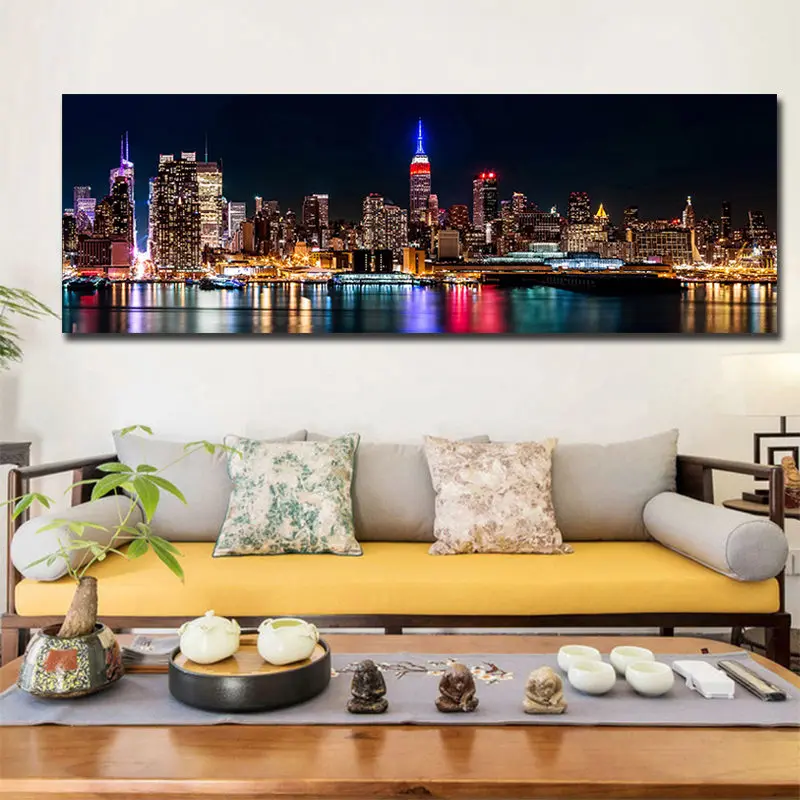 Цифровая фотопечать большого размера городское здание фотография ночного вида