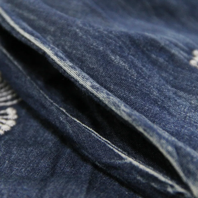 Винтажное джинсовое платье 2018 женское с v-образным вырезом и коротким рукавом